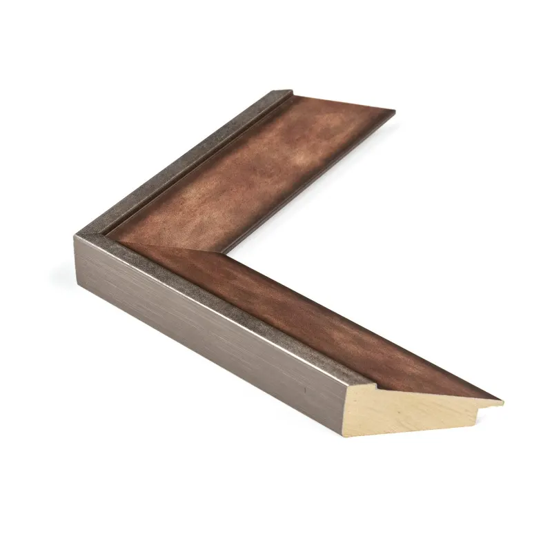 Rám na obraz drevený Como 40x40 cm tmavý orech so strieborným lemom