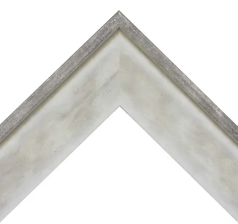 Rám na obraz drevený Como 30x45 cm - perleťová sivá s metalickým lemom
