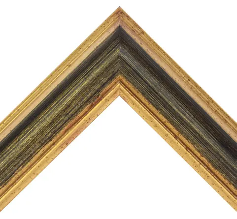 Rám na obraz drevený Salta A3 29,7x42 cm starozlatý s čiernou patinou