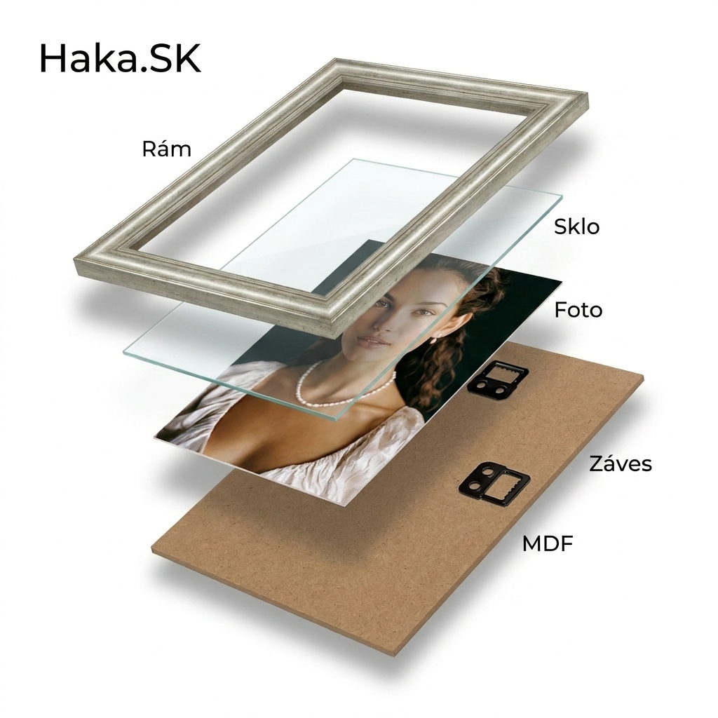Rám na obraz drevený Salta A3 29,7x42 cm bielo-krémový so starozlatým lemom