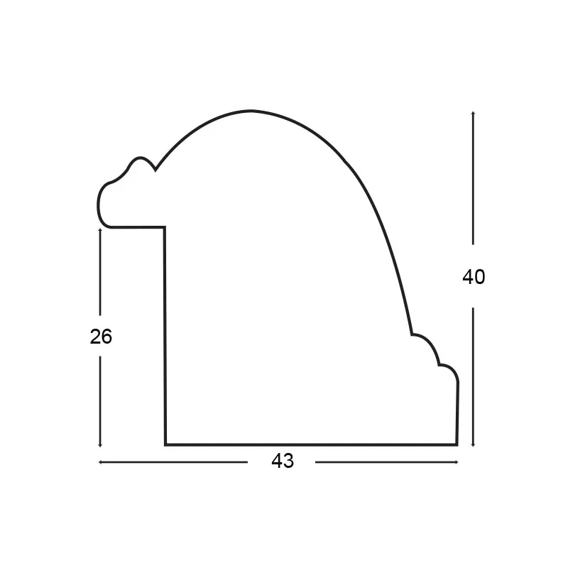 Rám na obraz drevený Salta A2 42x59,4 cm bielo-krémový so starozlatým lemom