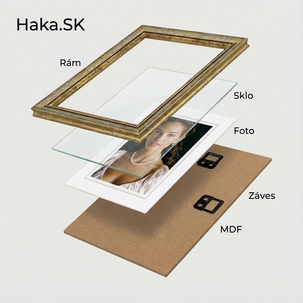 Rám na obraz drevený Salta A3 29,7x42 cm jemný krémový so zlatým okrajom