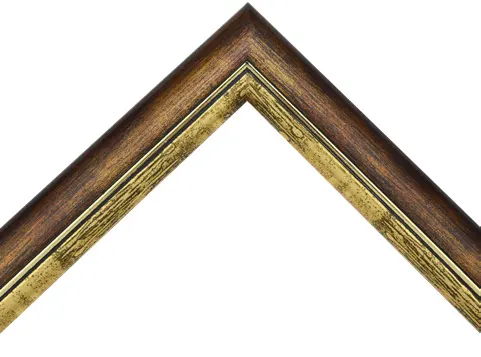Drevený rám na obraz A2 42x59,4 cm Athos hnedo-zlatý