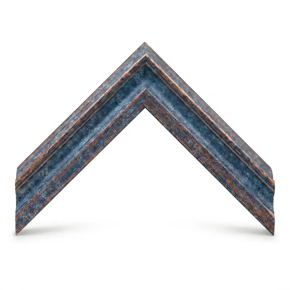 Rám na obraz drevený A1 60x84 cm Lyon modrá patina plexisklo