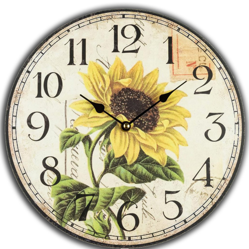 Drevené hodiny Sunflower nástenné