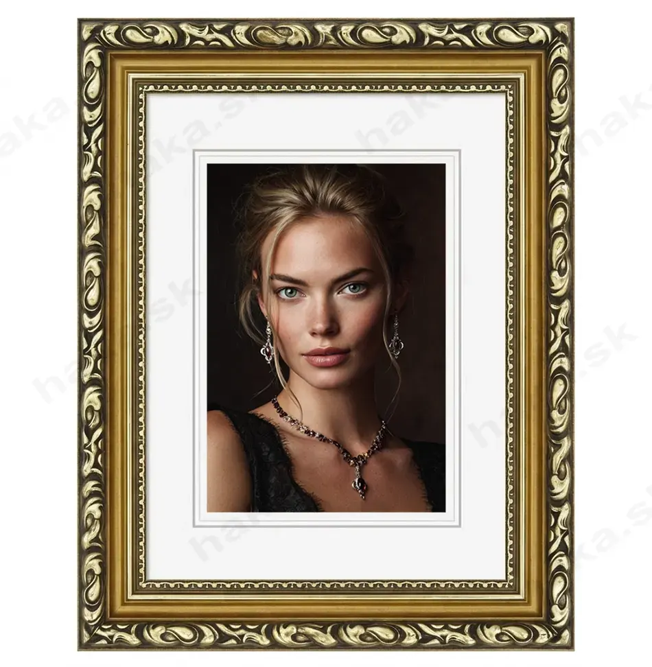  Rám na obraz drevený 70x100 cm Aurelia zlatý plexisklo
