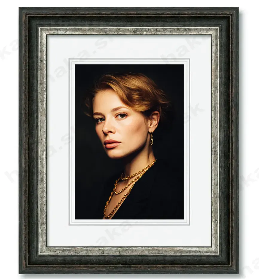 Drevený rám na obraz 20x30 cm Lyon antracitový so strieborným lemom