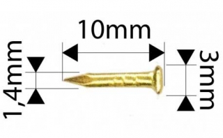 Kliniec 10 mm zlatý