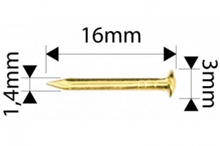 Kliniec 16 mm zlatý